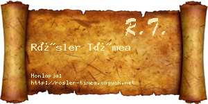 Rösler Tímea névjegykártya